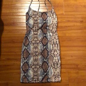 Snake print mini dress